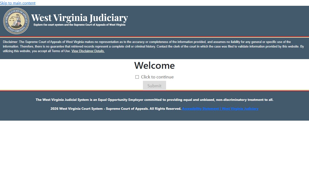 Kanawha County court records after arrest magistrate case search entry screen